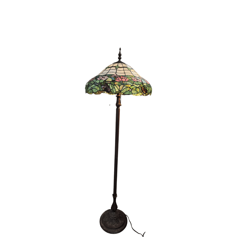 Tiffany Style Stained Glass Floor Lamp - Measures 64" Tall