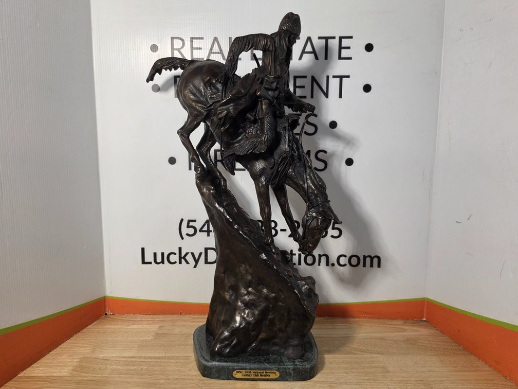 "The Mountain Man" Bronze Sculpture By Fredrick Remington Measures 28" Tall