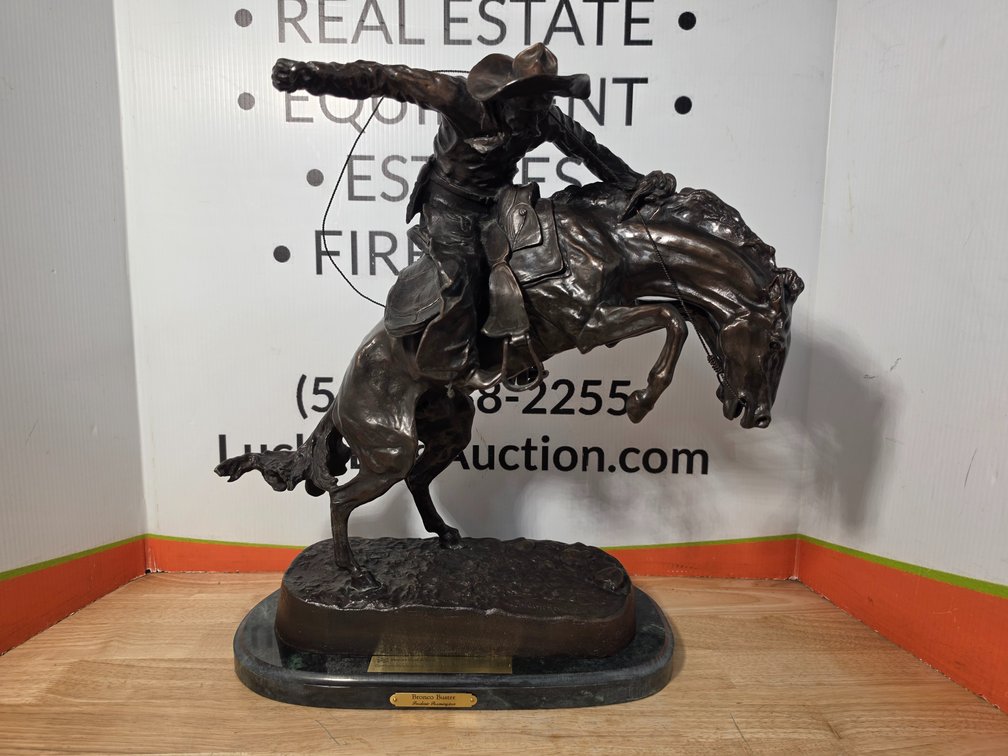"Bronco Buster" Bronze Sculpture By Fredrick Remington Measures 22" Tall