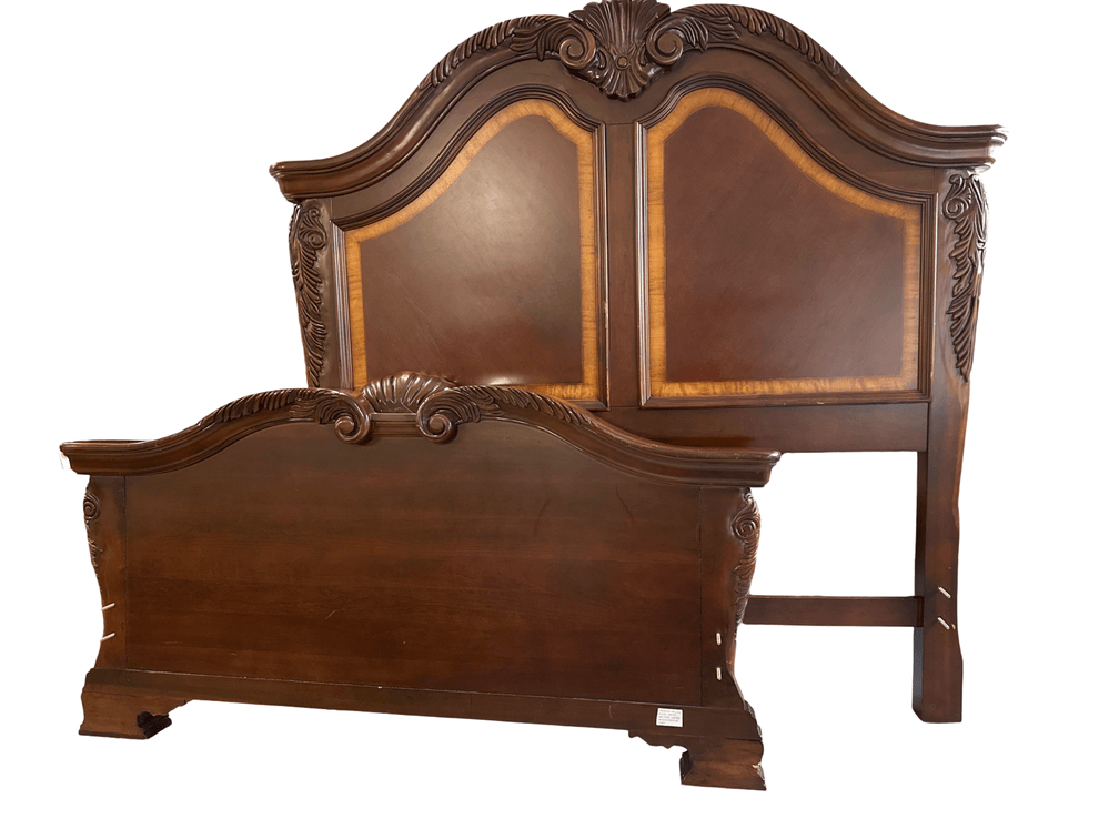 Haverty’s King Sleigh Bed - Headboard & Footboard and Rails w/ Hardware