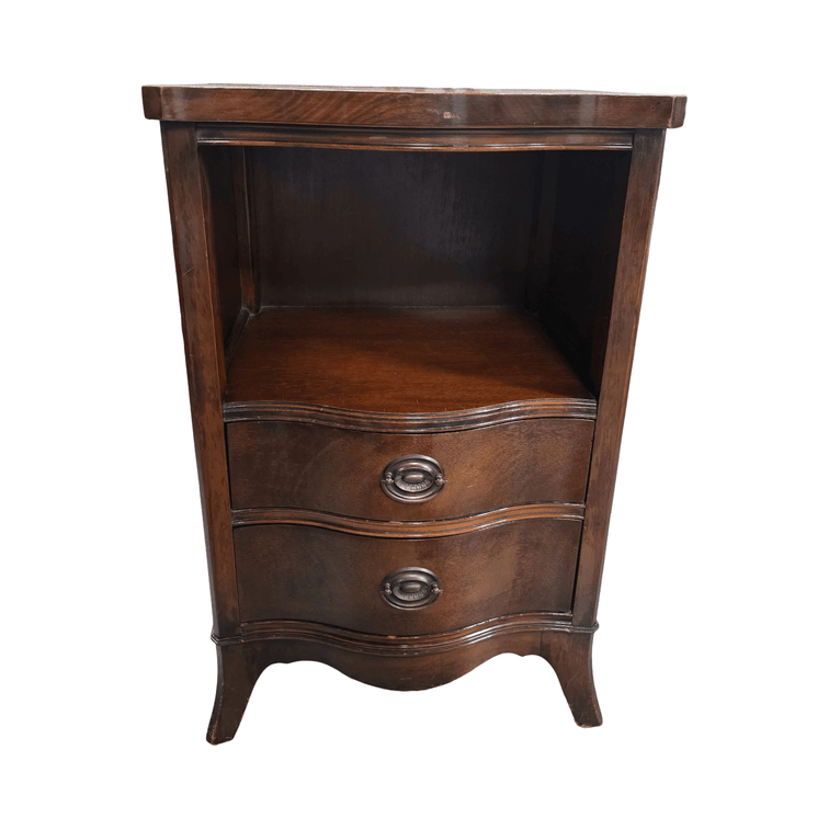 Antique Drexel Mahogany Two Drawer Night Stand - Measures 28.5" T x 18" Wide x 15" Deep