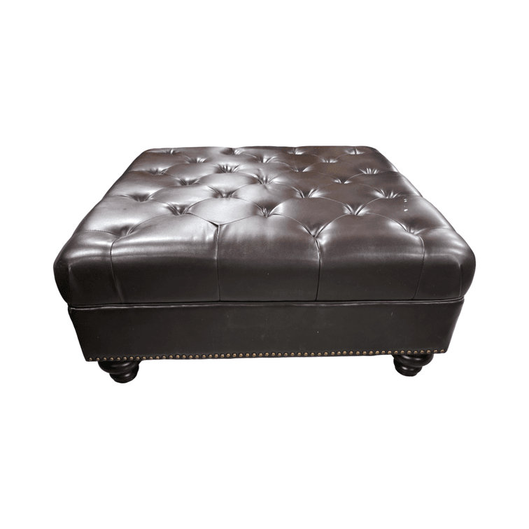 Tufted Ottoman w/ Nailhead Trim - Measures 16" Tall x 36" x 36"