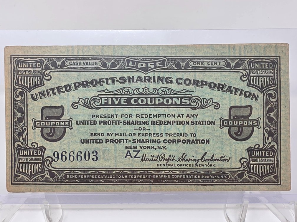 United Profit-Sharing 5 Coupons Certificate