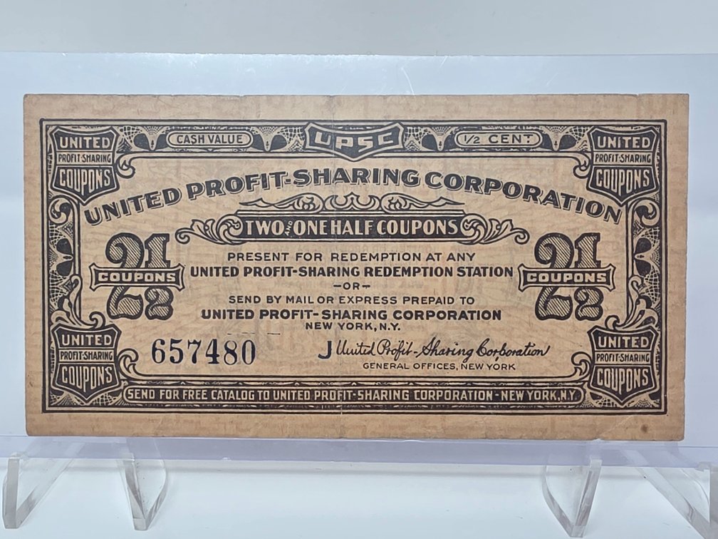 Vintage United Profit-Sharing 2 1/2 Coupon