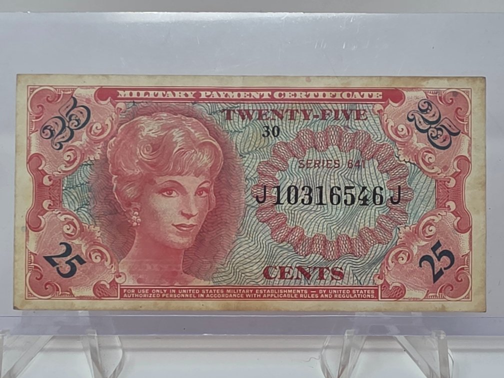 US Military Payment Certificate Series 641 25 Cents