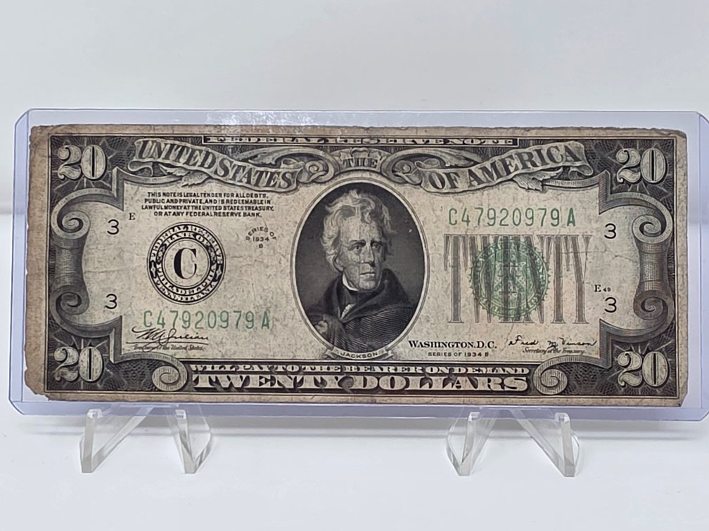 Series 1934 B United States $20 Federal Reserve Note