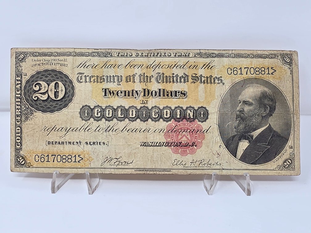 1882 United States $20 Gold Certificate