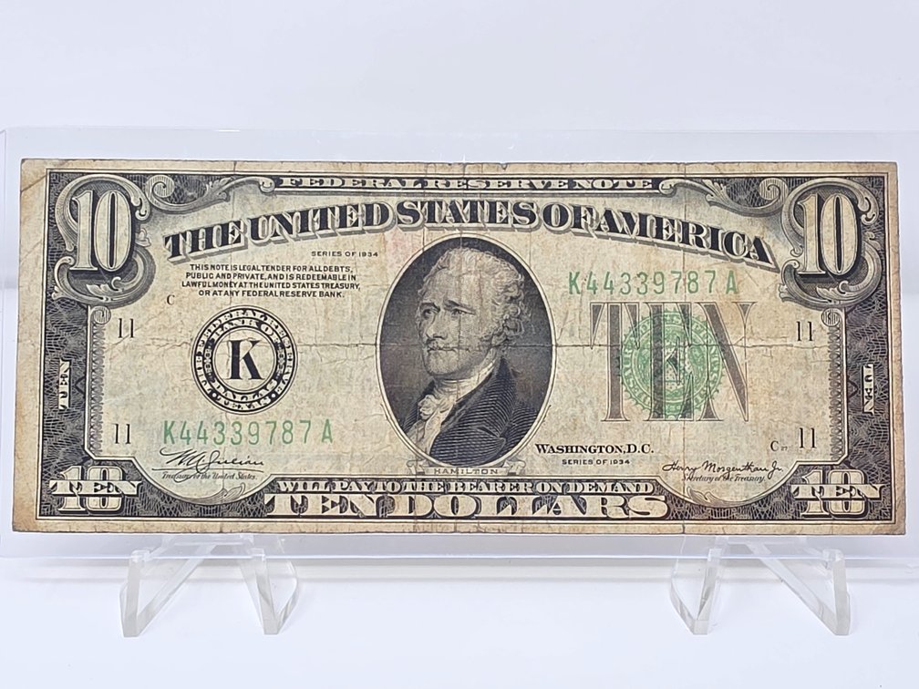Series of 1934 $10 Federal Reserve Note - Dallas