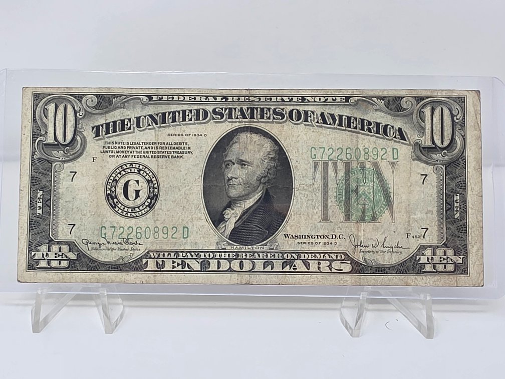 Series 1934 D $10 Federal Reserve Note