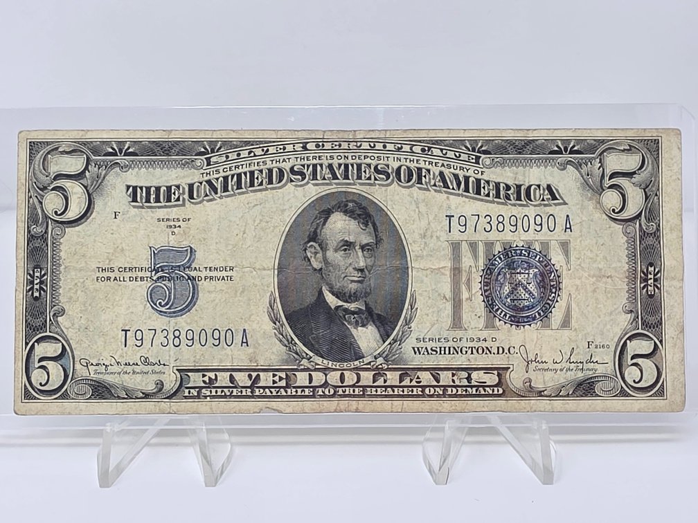 Series 1934 D United States $5 Silver Certificate