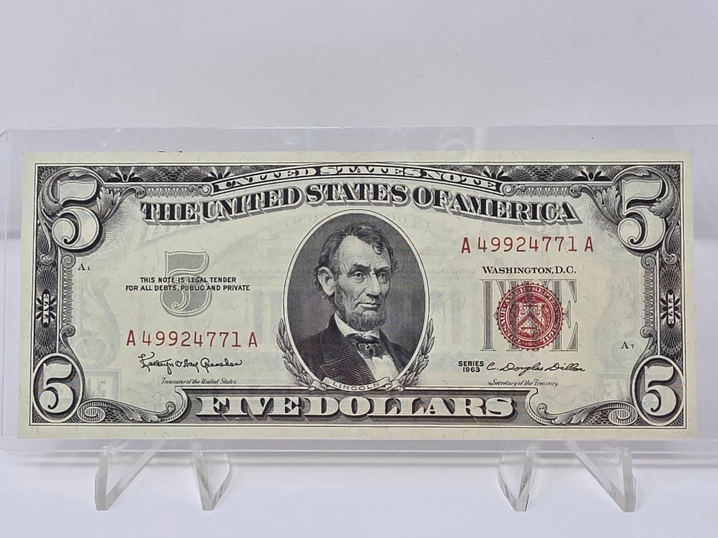 Series 1963 $5 United States Note Red Seal