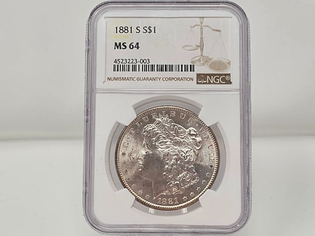 1881-S Morgan Silver Dollar NGC MS 64