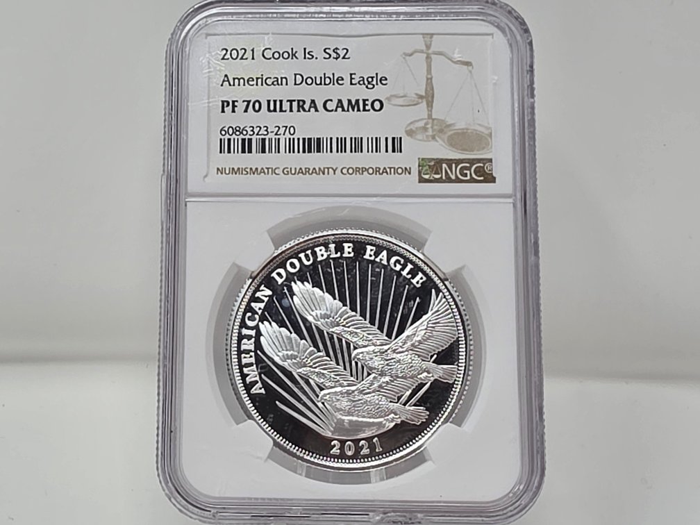 2021 Cook Islands $2 Silver Double Eagle NGC PF 70