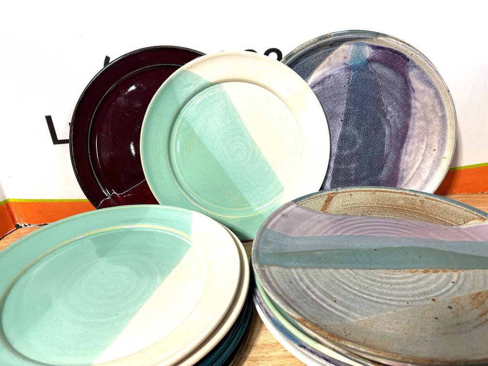 Glazed Ceramic Studio Pottery Plates