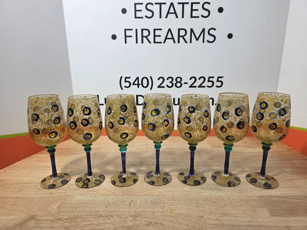 Royal Danube Hand-Painted Crystal Wine Glasses