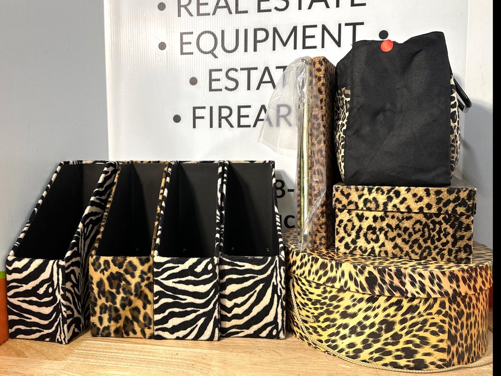 Faux Animal Print Office Storage Accessories