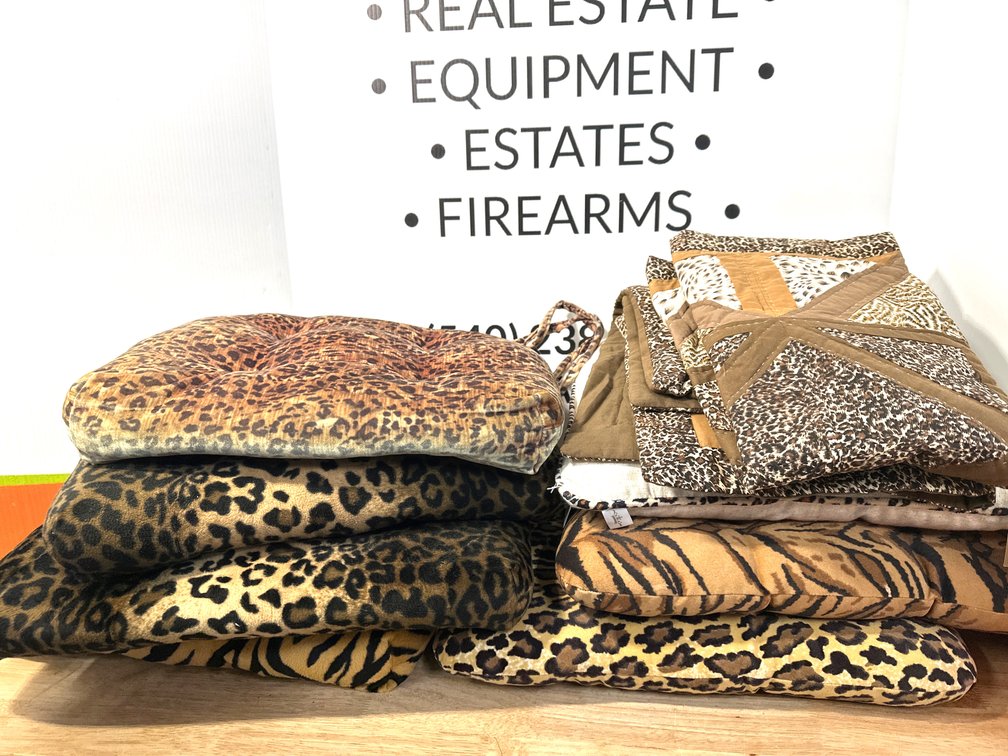 Animal Print Cushions + (2) Pillow Shams