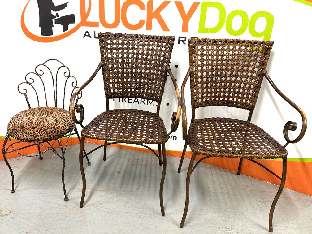 Metal Patio and Vanity Chairs