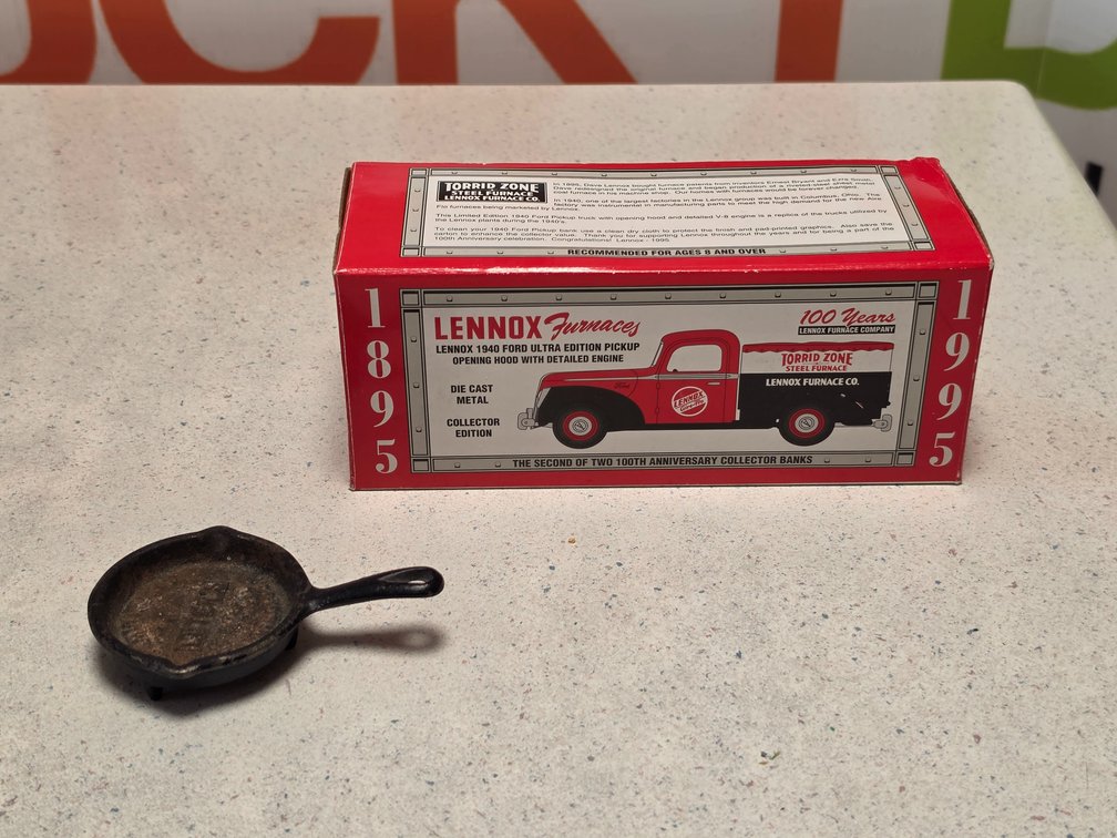 Lennox Die-Cast Bank & Cast Iron Skillet