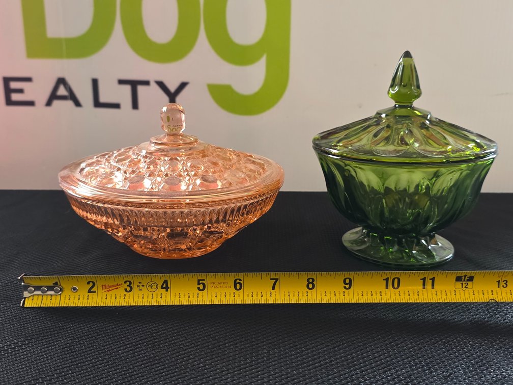 Vintage Glass Lidded Candy Dishes