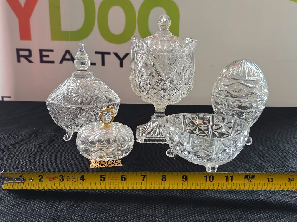 Assorted Cut and Pressed Clear Glassware