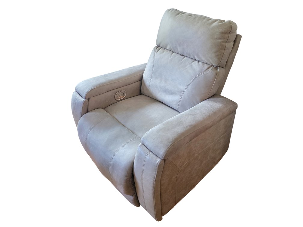 Gray Microfiber Power Recliner
