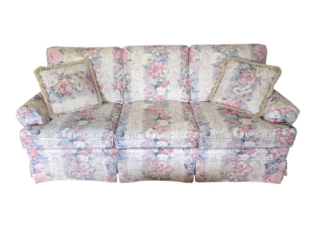 Jetton Furniture Floral Upholstered Sofa - H 38” L 84”