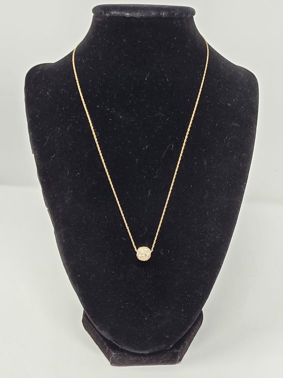 14K Gold Necklace w/ Ball Pendant - 18" - 2.13 Grams