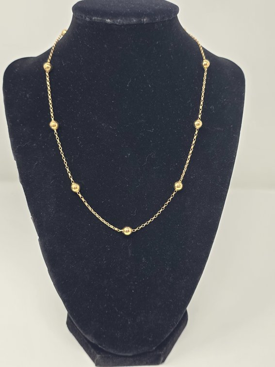 14kt Gold Necklace w/ Bead Accents