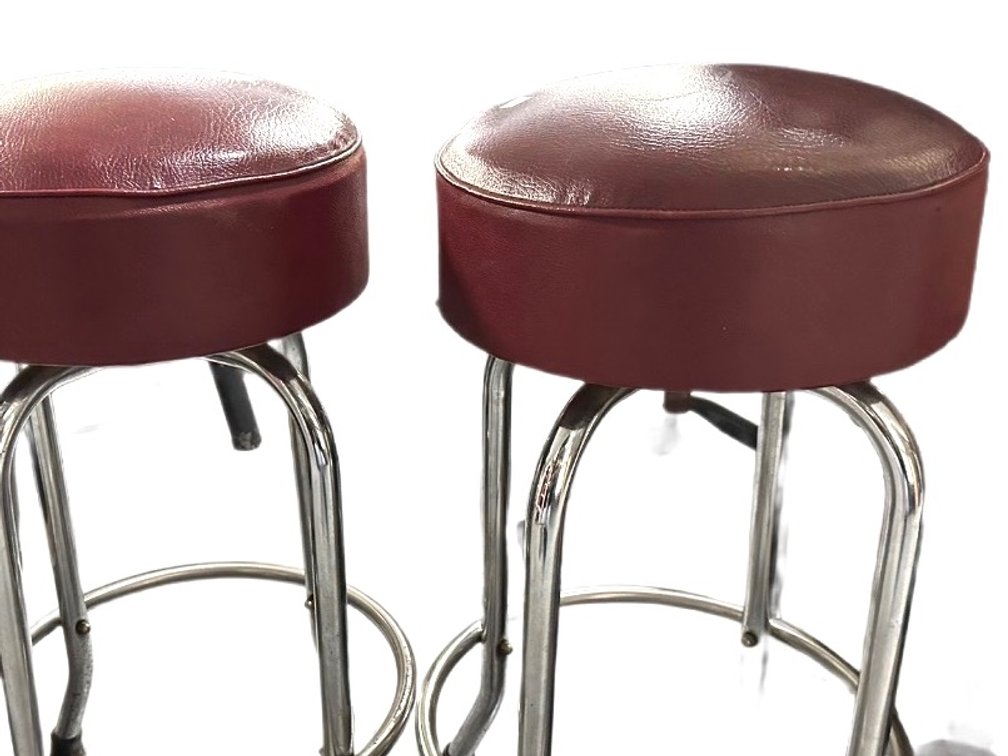 Retro Bar Stool (2) + Framed Historical Panoramic View Richmond