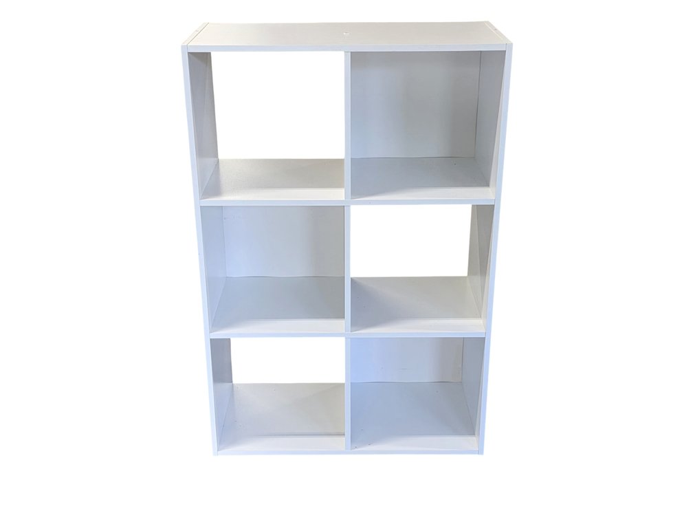 White 6-Cube Organizer Shelving Unit - Measures 36" Tall x 24" Long x 11.5" Deep