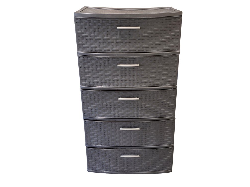 Sterilite Espresso Weave 5-Drawer Storage Tower
