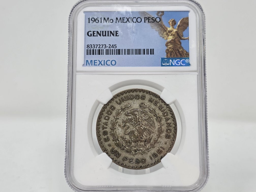 NGC Encapsulated 1961 Mexico 1 Peso Coin