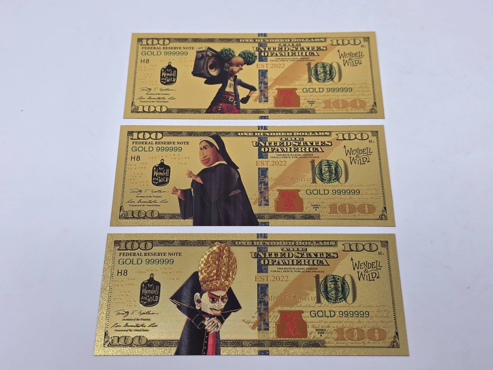 Wendell & Wild Gold Foil Novelty Banknotes