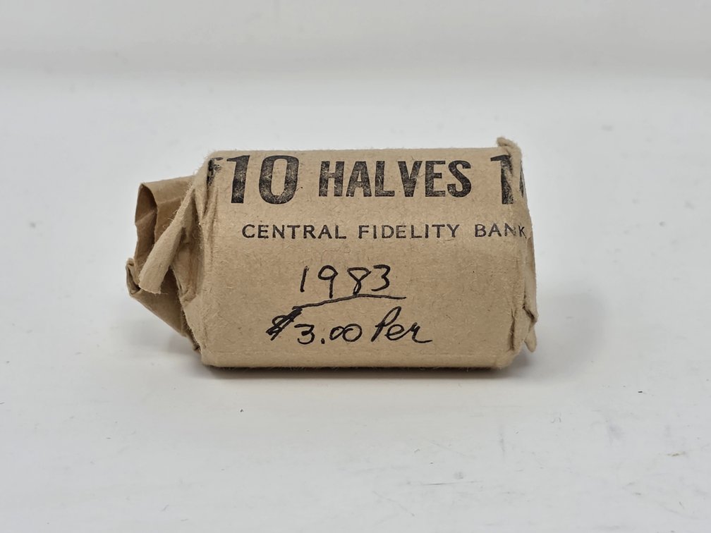 1 Roll of 1983 Kennedy Half Dollars in Vintage Central Fidelity Bank Roll
