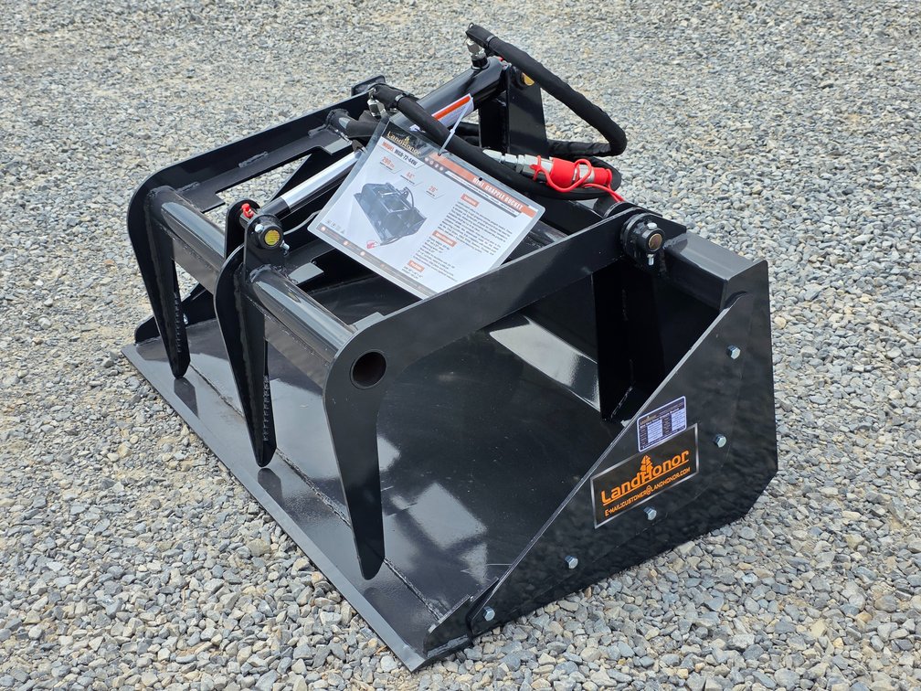 Unused Landhonor Mini Skid Steer Grapple Bucket Attachment - Model: MGB-72-44W