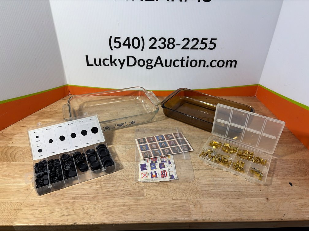 Glass Bakeware, Rubber Grommets & Commemorative Stamps