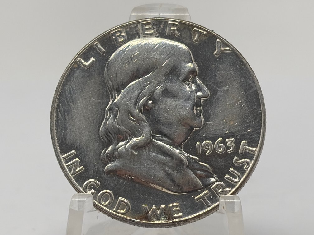 1963 US Mint Franklin Half Silver Dollar