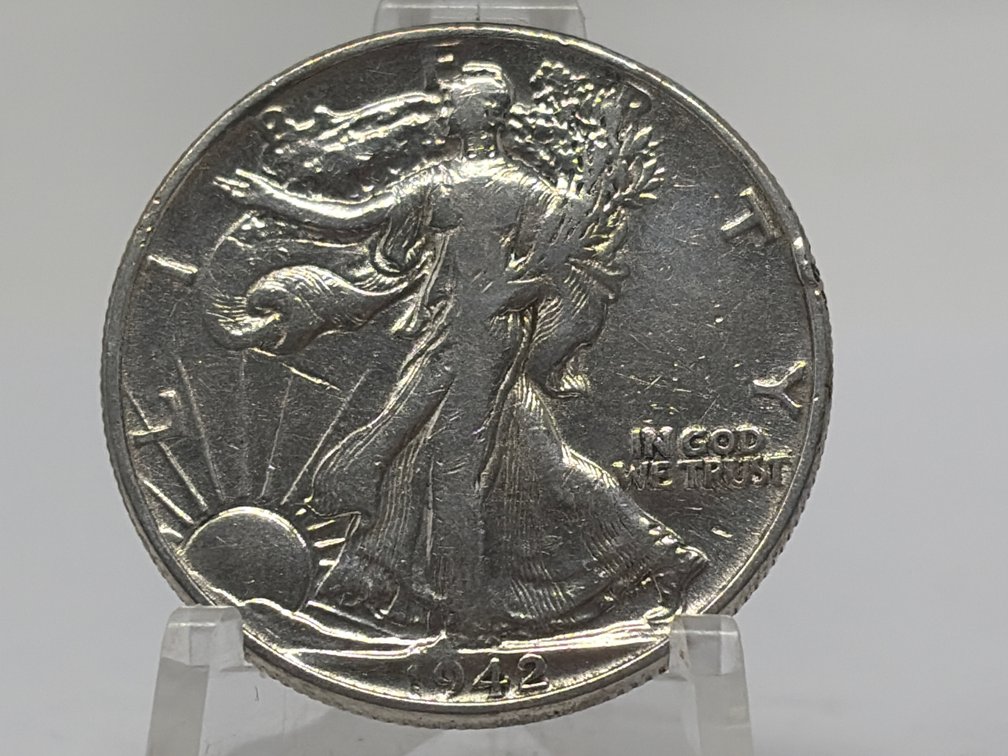 1942 United States Walking Liberty Half Silver Dollar