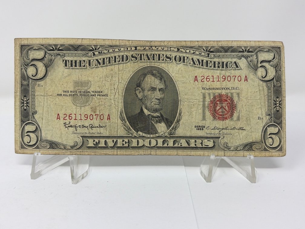 Series 1963 $5 United States Note Red Seal