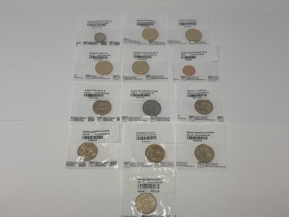 Assorted US Mint Coins in Littleton Packaging (13)