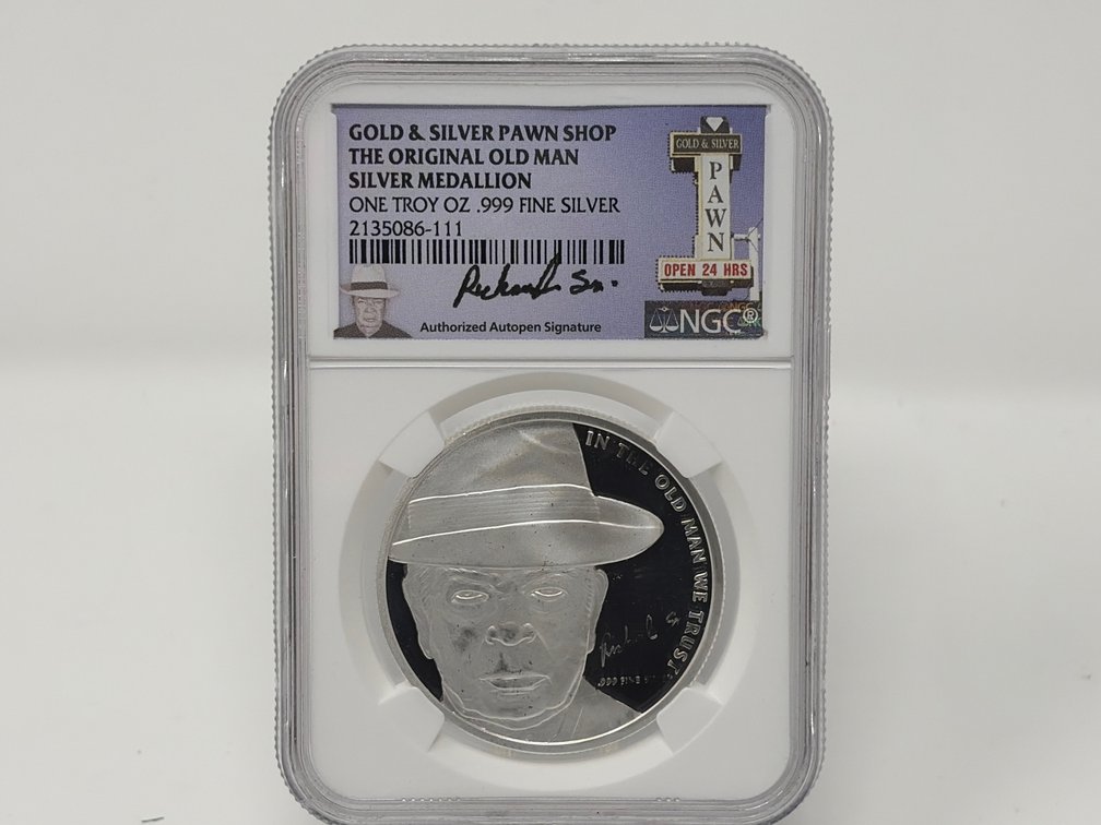 NGC Graded The Old Man 1 oz Silver Round