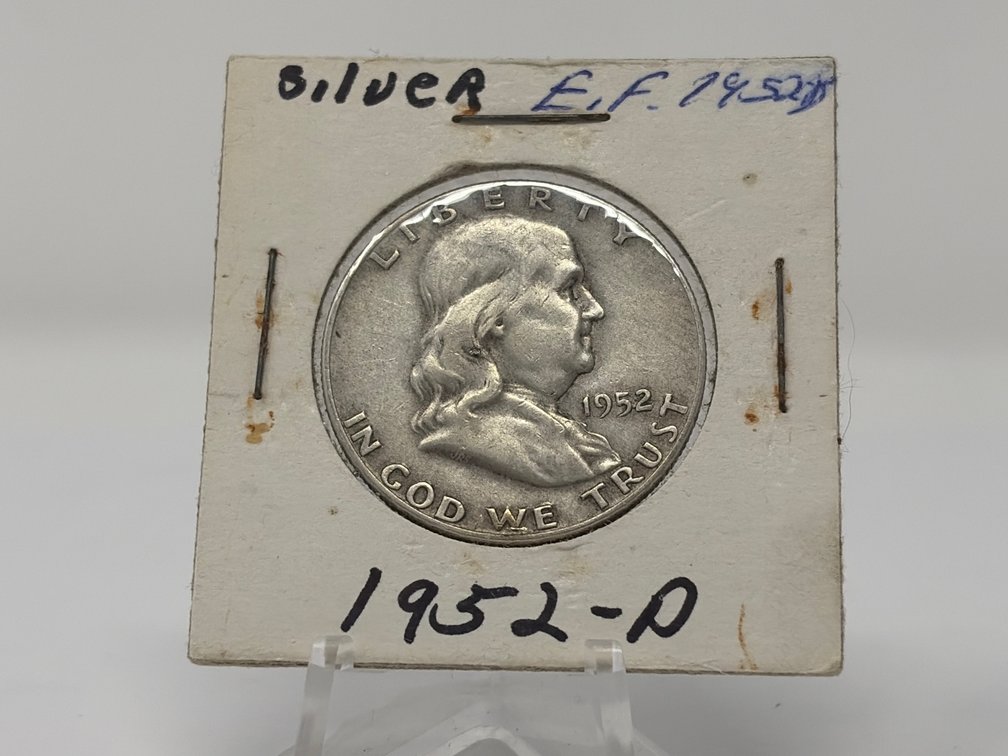 1952-D United States Franklin Silver Half Dollar