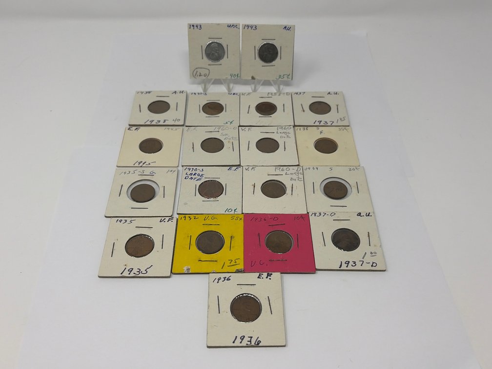 19 Assorted United States Lincoln Cents