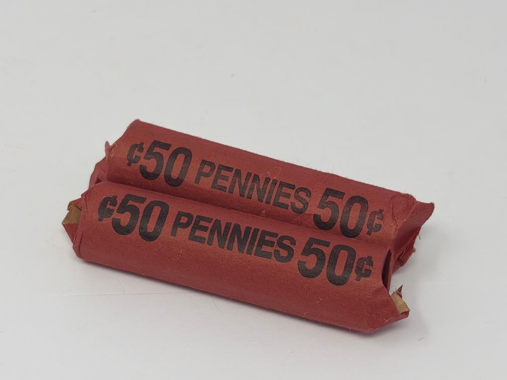 (2) Wheat Penny Coin Rolls - (Unsearched)