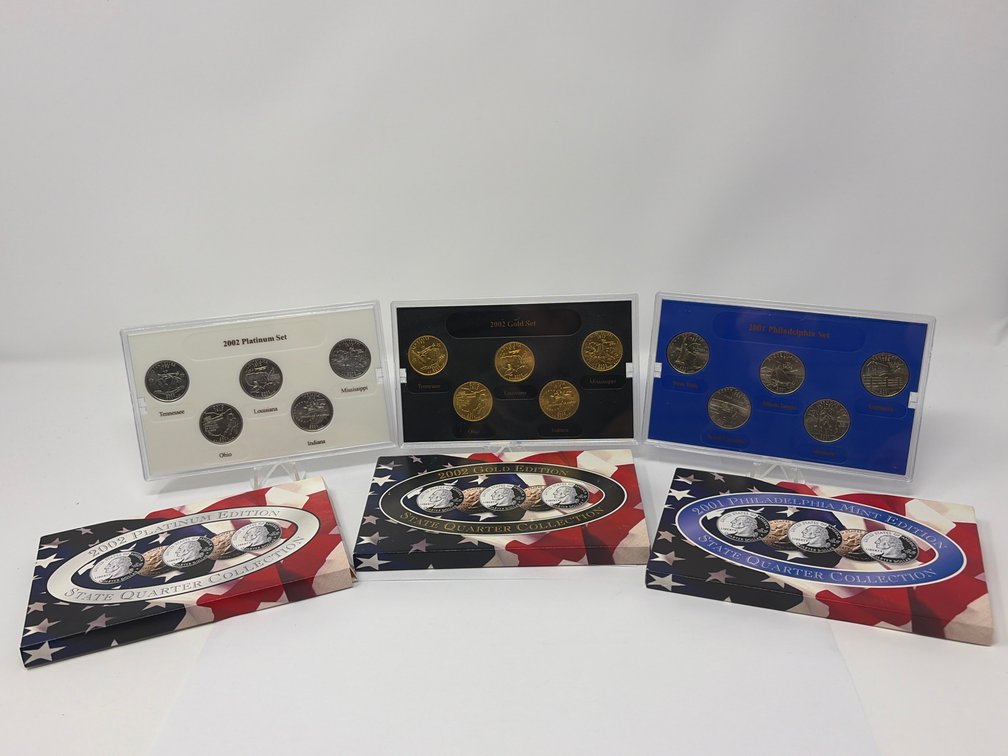 2001 & 2002 US State Quarter Collection Sets (3)