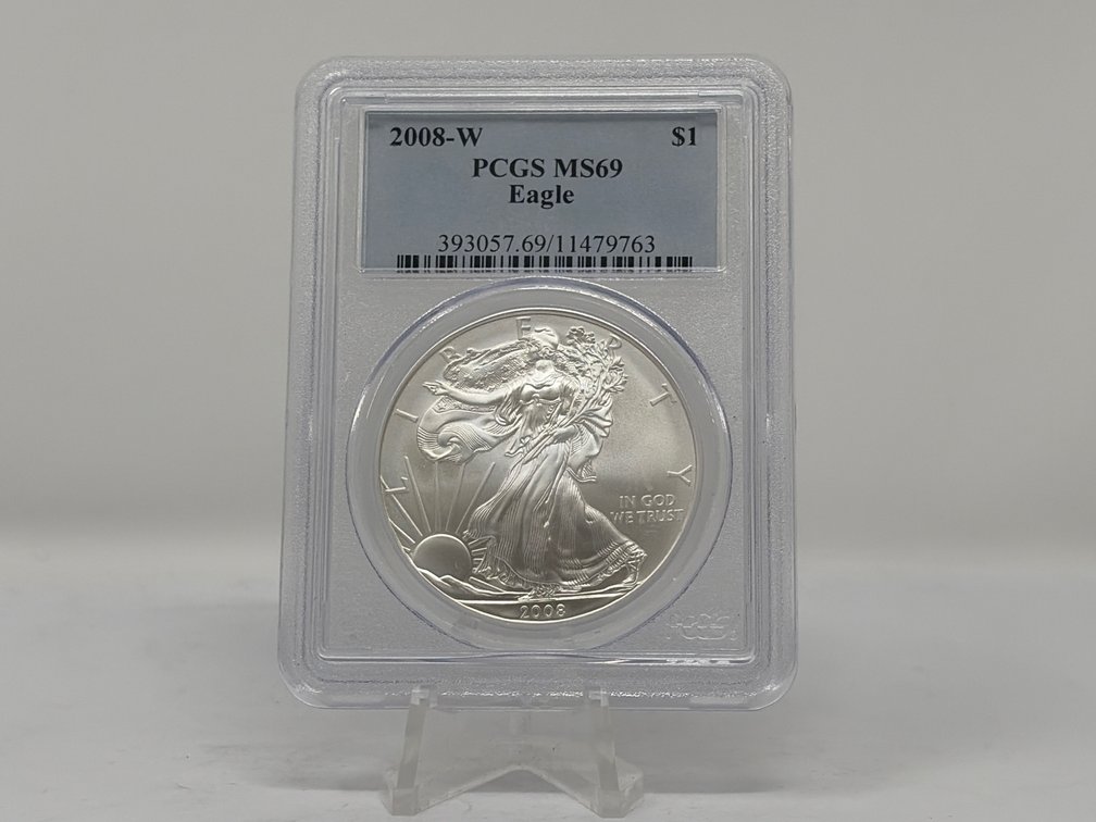 2008-W PCGS MS69 American Silver Eagle $1 Coin