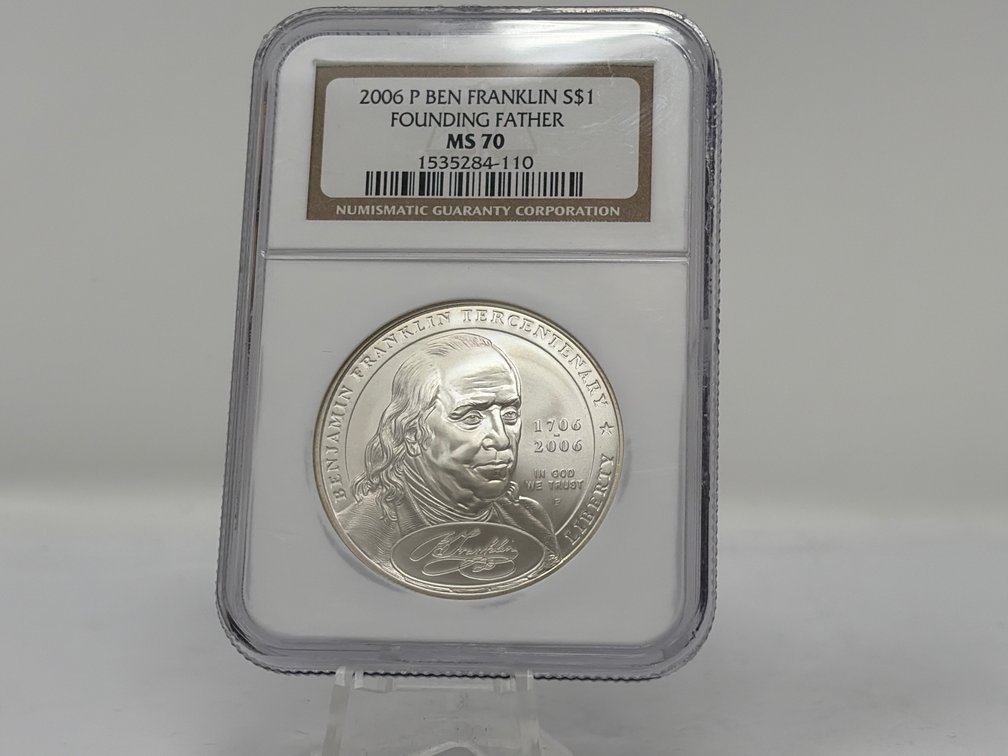 2006 P Benjamin Franklin Silver Dollar NGC MS 70