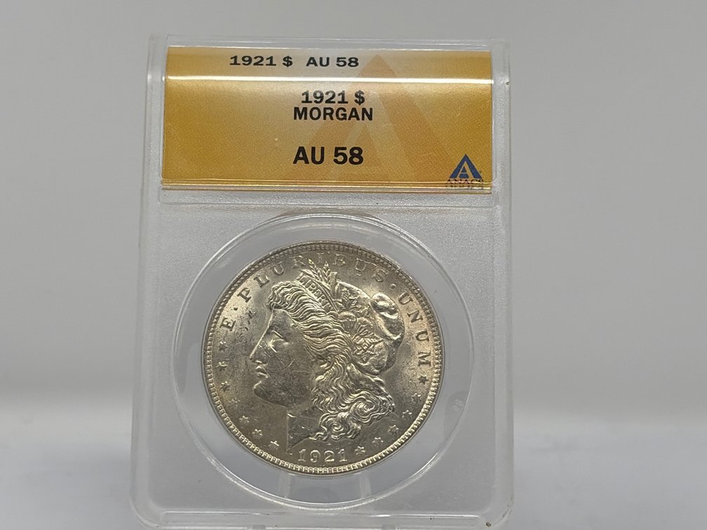 1921 Morgan Silver Dollar ANACS AU 58