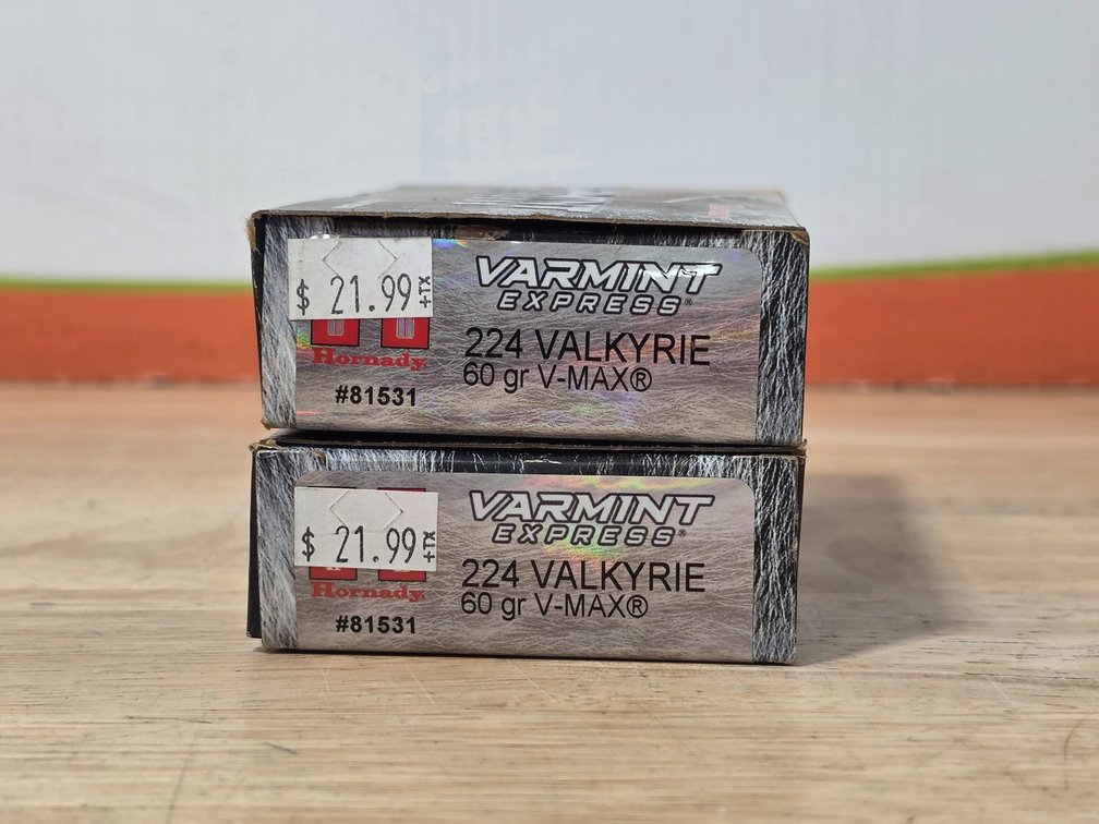 Hornady Varmint Express 224 Valkyrie 60Gr VMax (32) Rounds